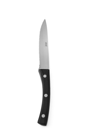 Нож для стейка 120/229 мм. 18/10  1,8 мм. ручка пластик, лезвие зубчатое Ангус Abert /1/ ТП